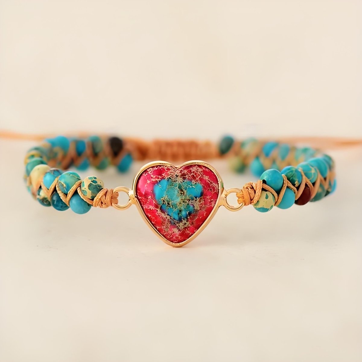 Red Emperor Stone crystal energy bracelet - EclipticJewBraceletsnewtrend