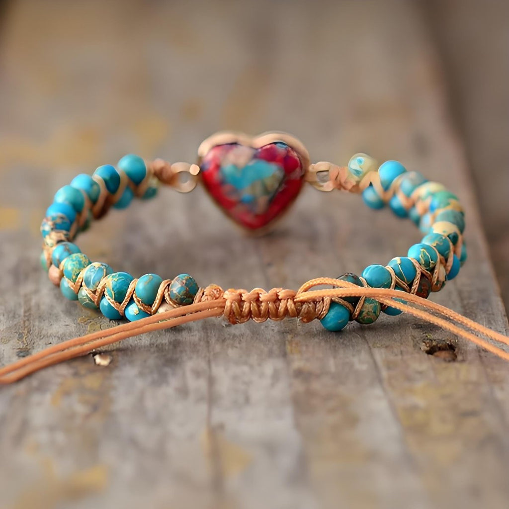 Red Emperor Stone crystal energy bracelet - EclipticJewBraceletsnewtrend
