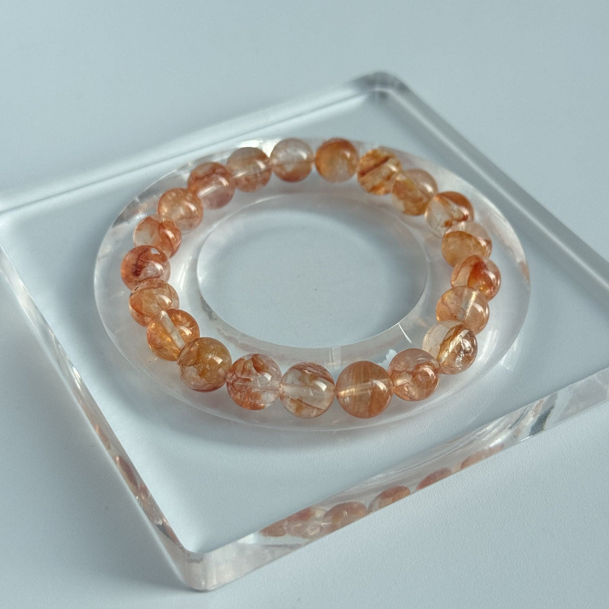 Red Hematoid Quartz Bracelet, Consecrated "Eternal Bloom" Healing Jewelry