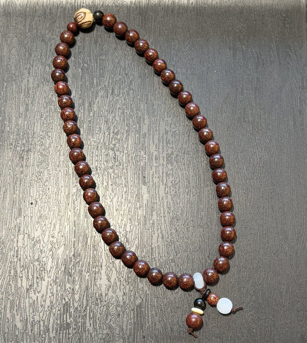 Red Sandalwood Double Wrap Bracelet, Purple Gold Mouse Bodhi Seed Mala, Temple Style Zen Prayer Beads, Minimalist Grounding Gift