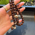 Red Sandalwood Double Wrap Bracelet, Purple Gold Mouse Bodhi Seed Mala, Temple Style Zen Prayer Beads, Minimalist Grounding Gift