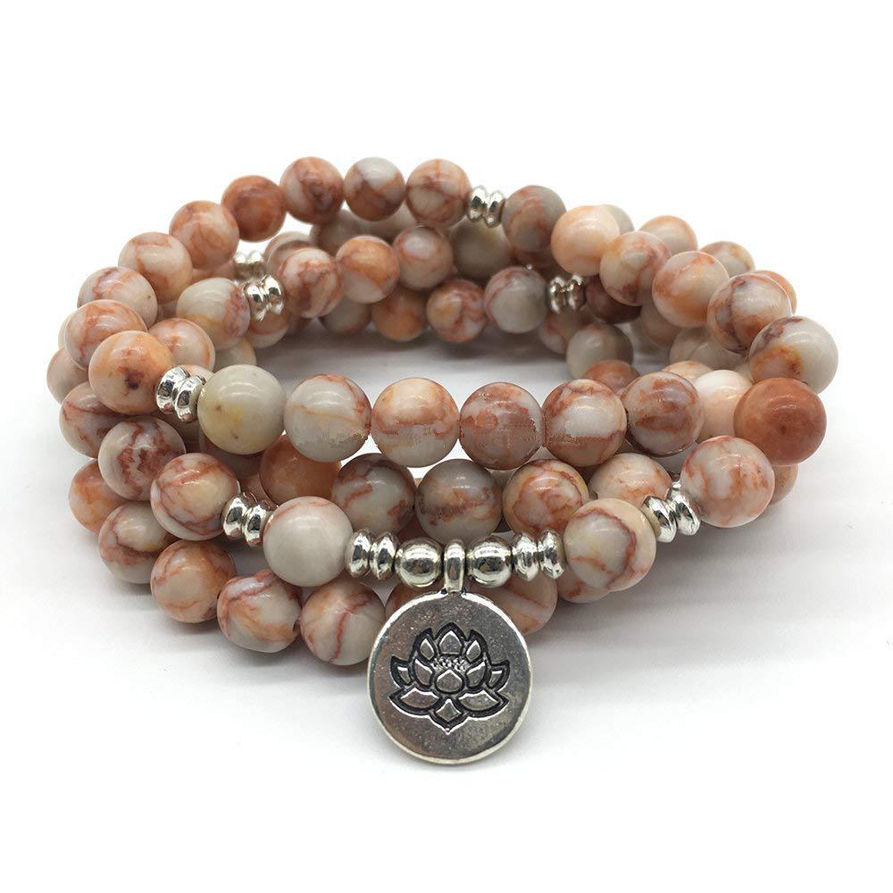 Red Spider Web Lotus Jasper Bracelet