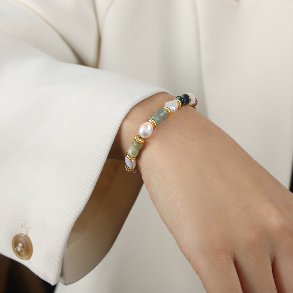 Retro Luxe Natural Stone Handmade Beaded Bracelet For Women - EclipticJew