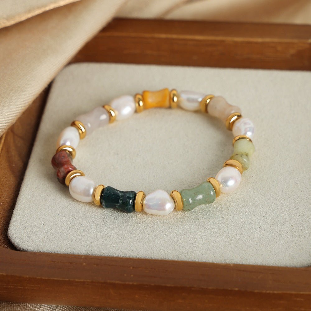 Retro Luxe Natural Stone Handmade Beaded Bracelet For Women - EclipticJew