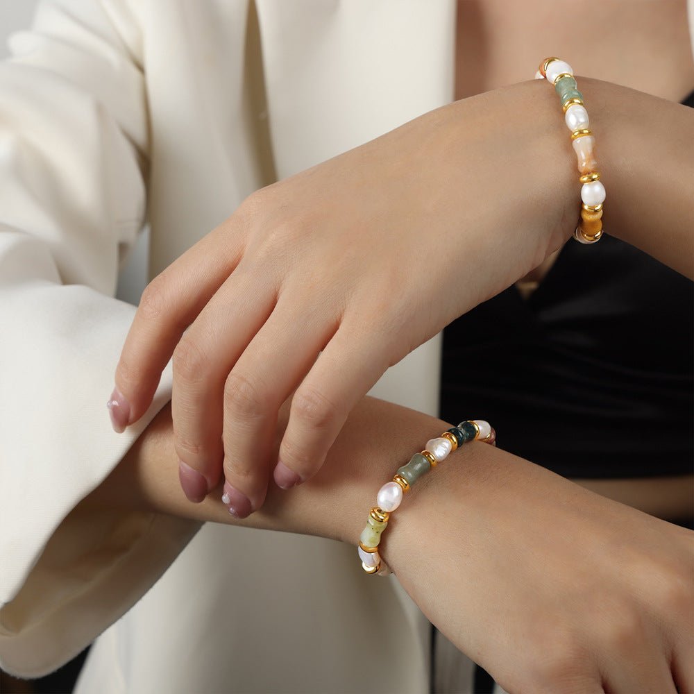 Retro Luxe Natural Stone Handmade Beaded Bracelet For Women - EclipticJew