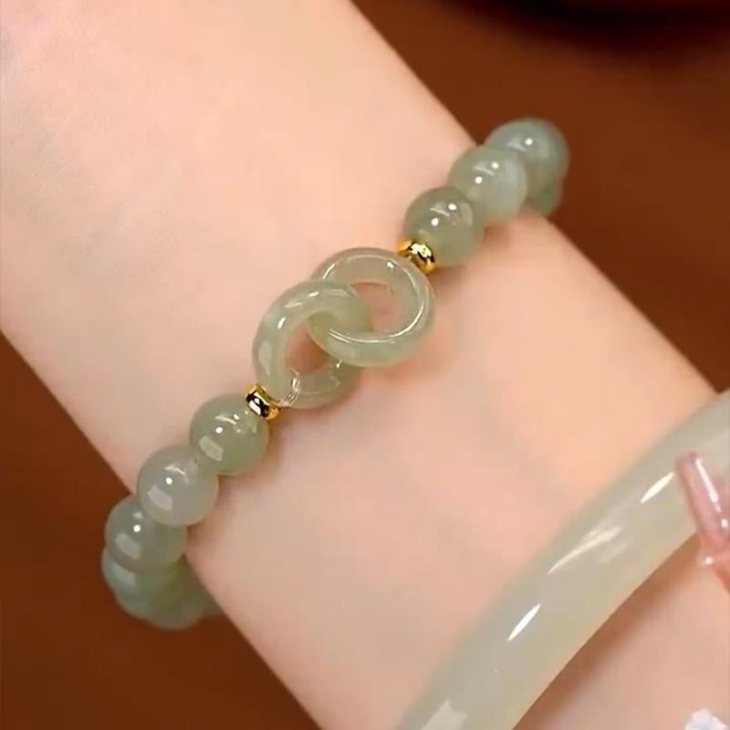 Ring Buckle Chalcedony Simple Bracelet for Women - Light Luxury