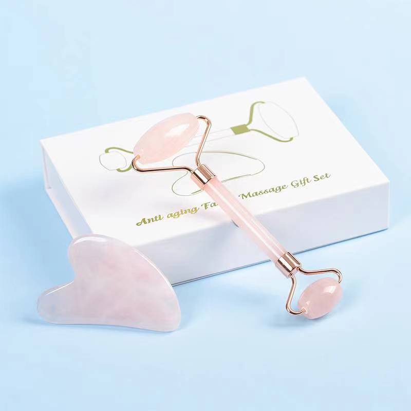 Rose Quartz Face Roller and Gua Sha Set. - EclipticJew