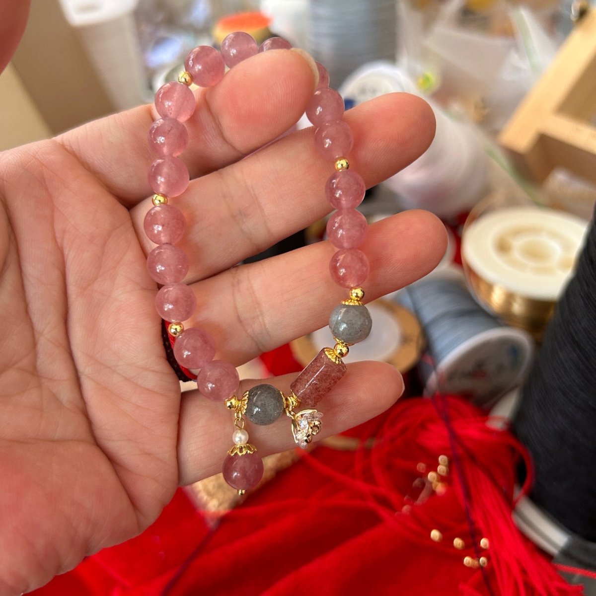 Rosy Glow Quartz Bracelet - EclipticJew