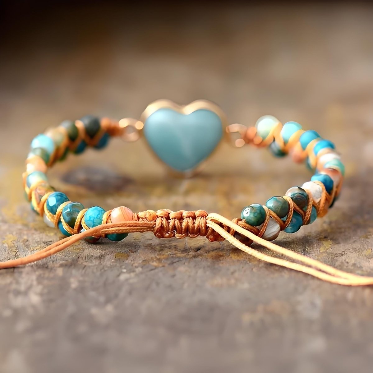 Serenity Heart Amazonite Charm crystal energy bracelet - EclipticJewamazoniteB2G1FBracelets