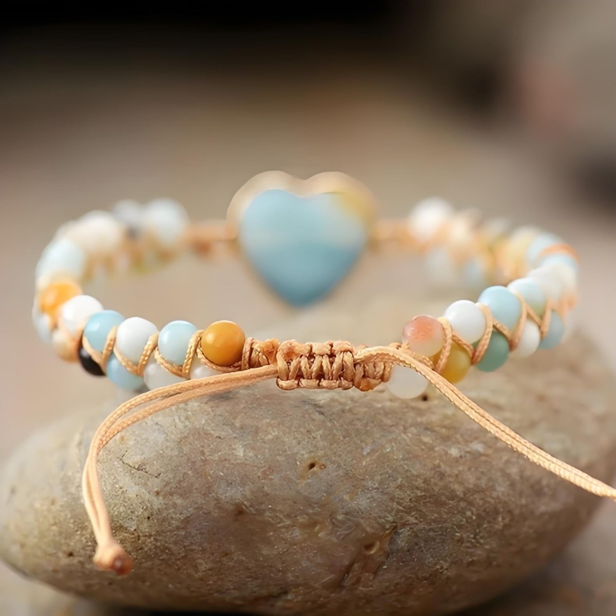 Serenity Heart Amazonite Charm crystal energy bracelet - EclipticJewamazoniteB2G1FBracelets