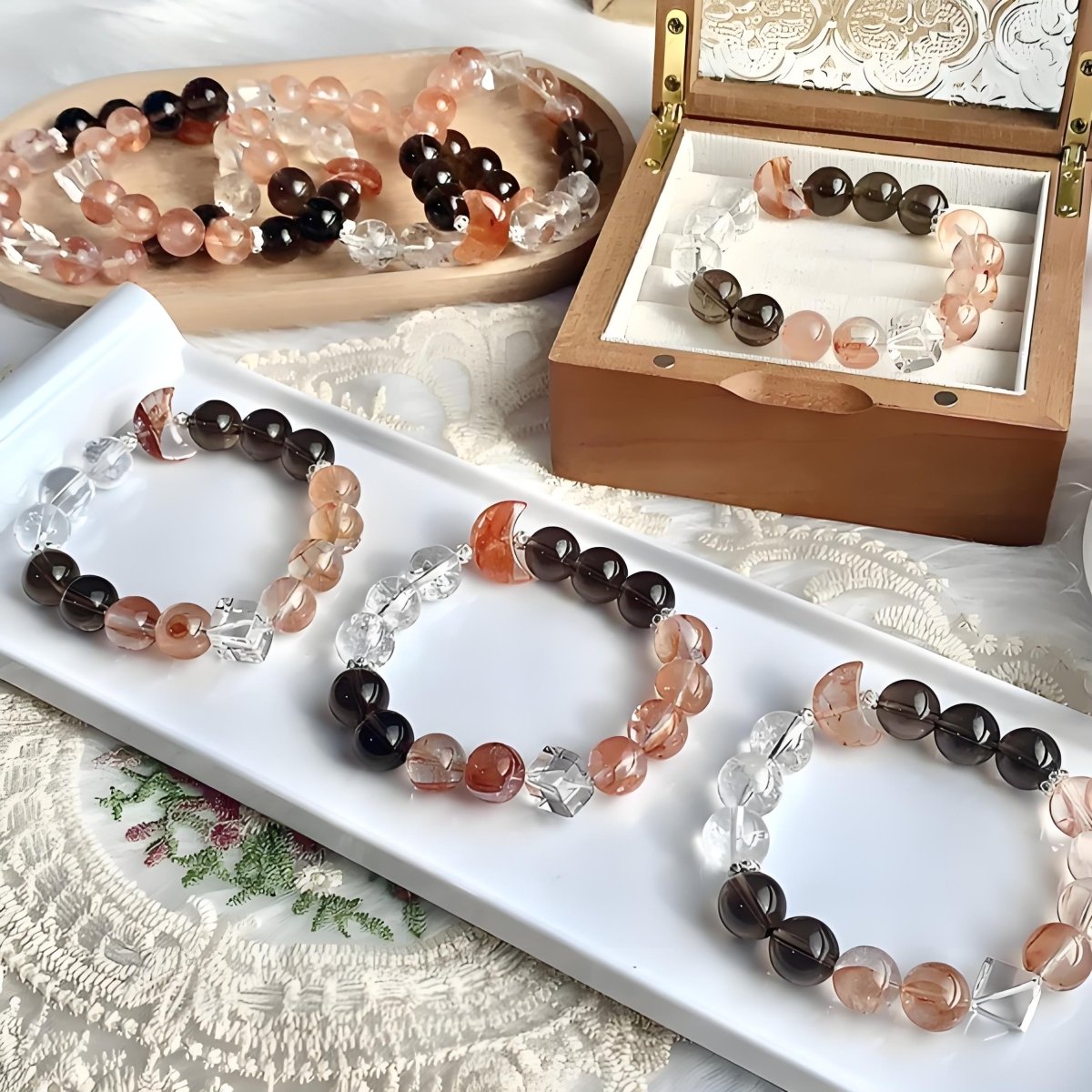Smoky Sunstone Quartz Bracelet - EclipticJewBraceletsclear quartznew