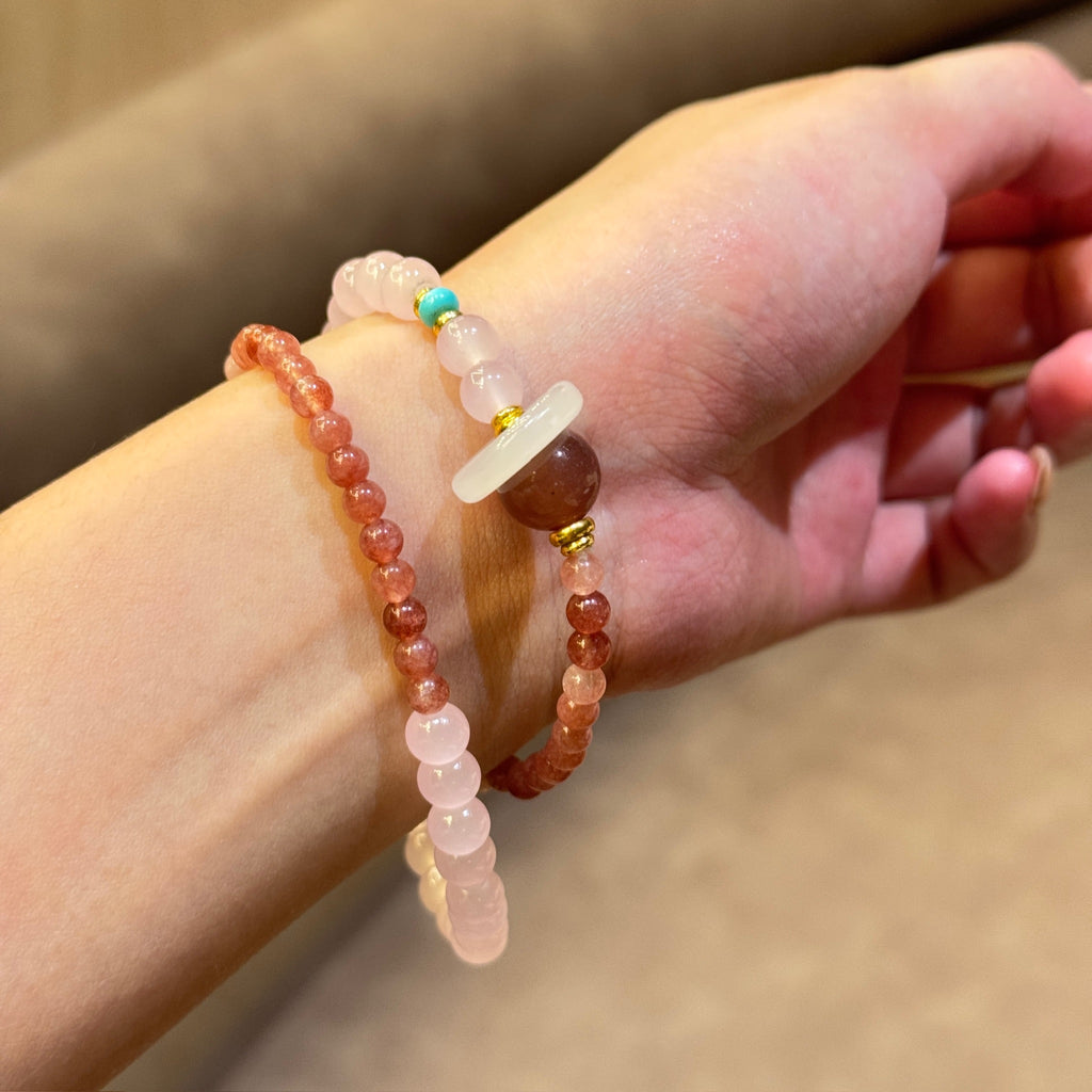 Strawberry Quartz Bracelet | Crystal Love Energy | Relationship & Love Blessings
