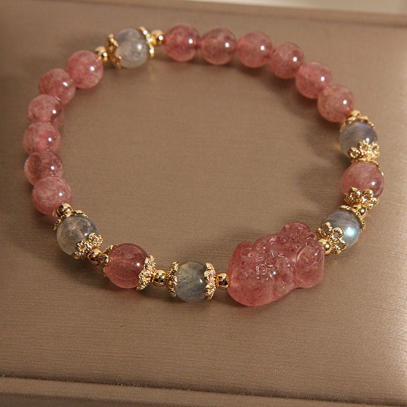 Strawberry Quartz Courage Bracelet - EclipticJew