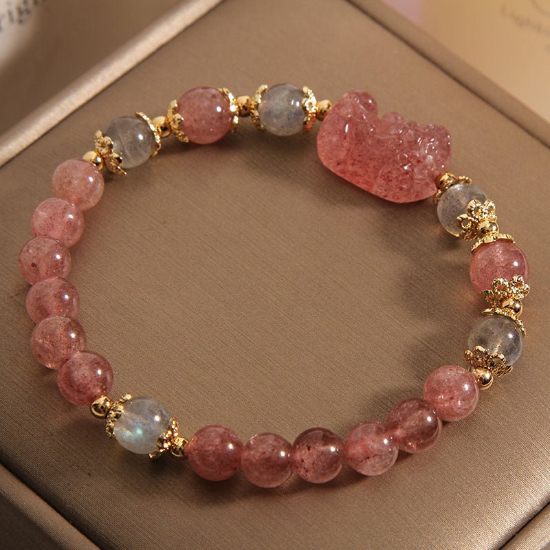 Strawberry Quartz Courage Bracelet - EclipticJew