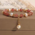 Strawberry Quartz Pearl Energy Bracelet