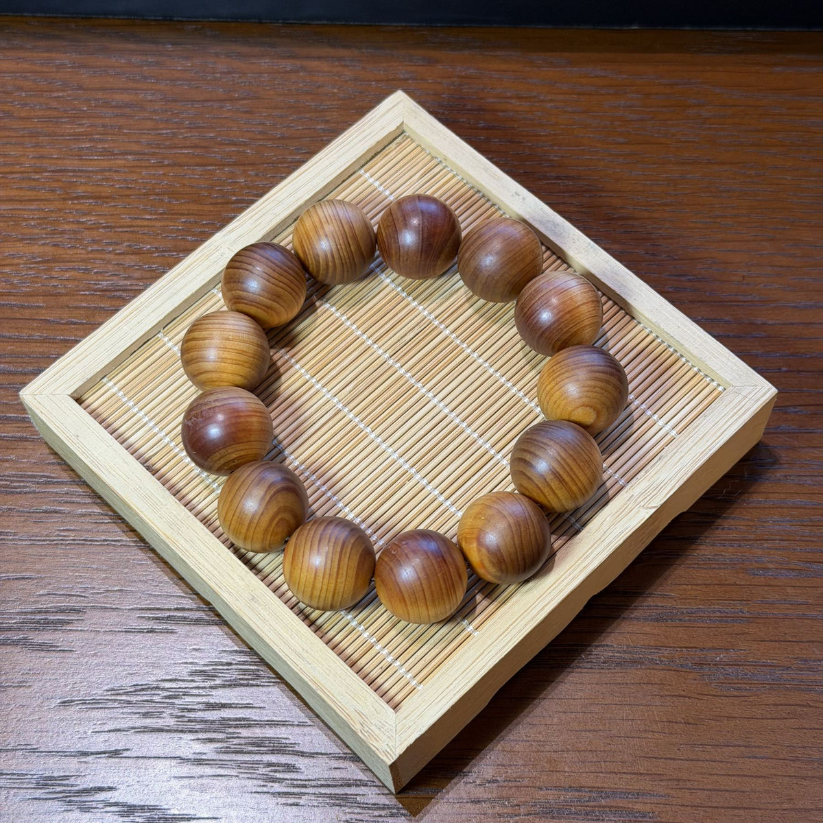Taihang Thuja Wood Bracelet, High Oil Aged Cliff Cypress Beads, Meditation Prayer Mala, Spiritual Grounding Gift, 18mm