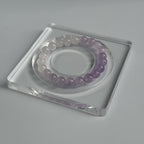 Taoist Blessed Amethyst & White Quartz Bracelet, Spiritual Clarity Amulet