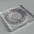Taoist Blessed Amethyst & White Quartz Bracelet, Spiritual Clarity Amulet