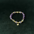 Taoist Blessed Amethyst Bracelet, Natural Purple Crystal Amulet for Peace