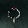 Taoist Blessed Black Rutilated Quartz Bracelet, Protection & Focus Amulet with Rose