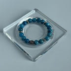 Taoist Blessed Blue Apatite Bracelet, Mental Clarity & Inspiration Amulet