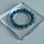 Taoist Blessed Blue Apatite Bracelet, Mental Clarity & Inspiration Amulet