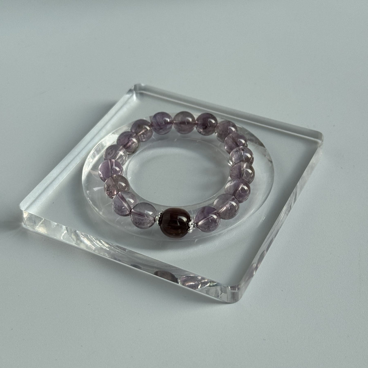 Taoist Blessed Bolivia Amethyst Bracelet, High-Grade 10mm Purple Crystal