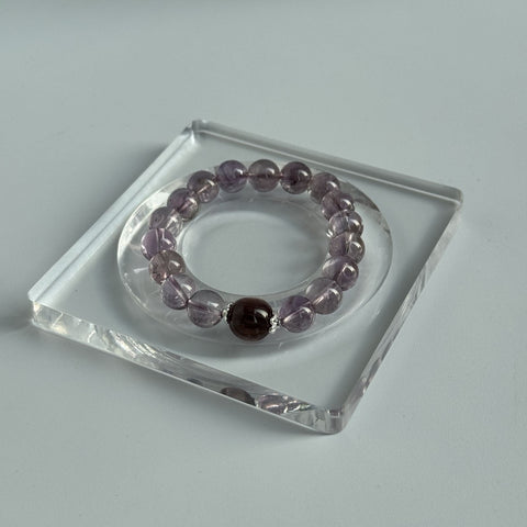 Taoist Blessed Bolivia Amethyst Bracelet, High-Grade 10mm Purple Crystal