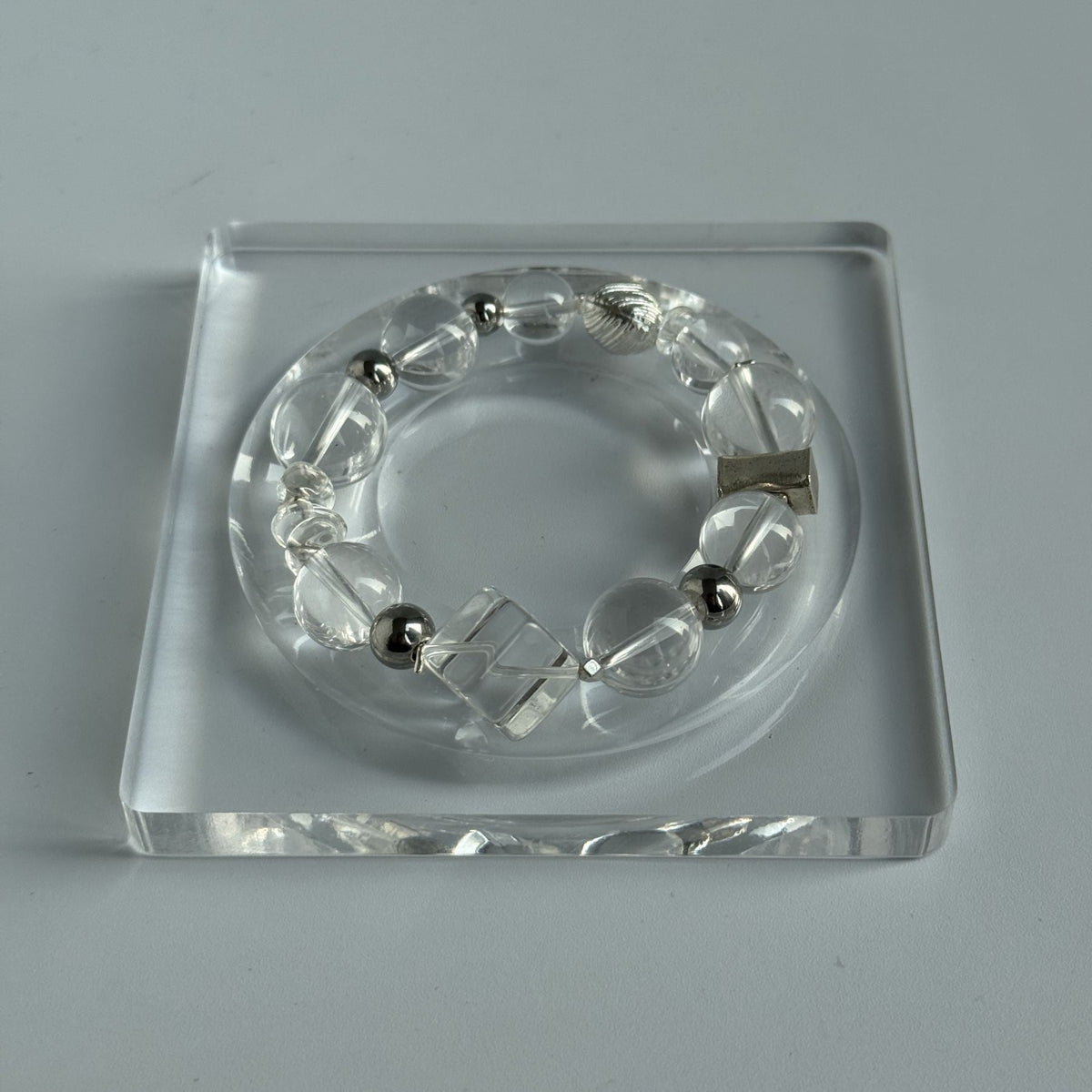 Taoist Blessed Brazilian AA Clear Quartz Bracelet, White Crystal Amulet