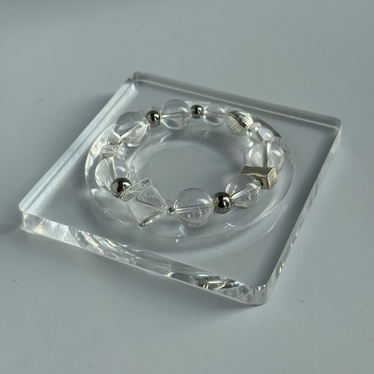 Taoist Blessed Brazilian AA Clear Quartz Bracelet, White Crystal Amulet