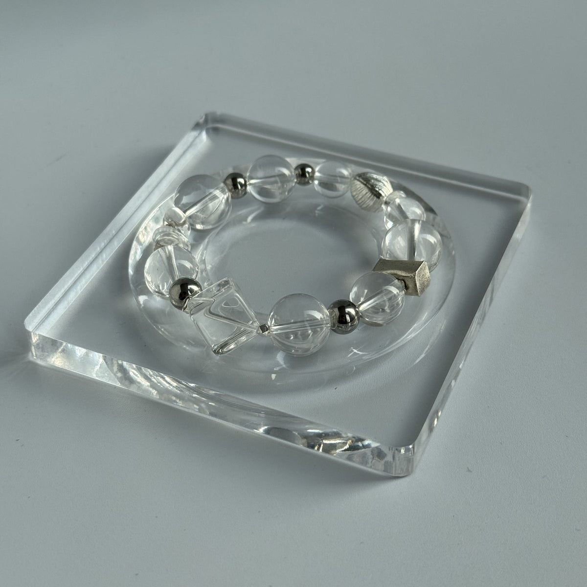 Taoist Blessed Brazilian AA Clear Quartz Bracelet, White Crystal Amulet