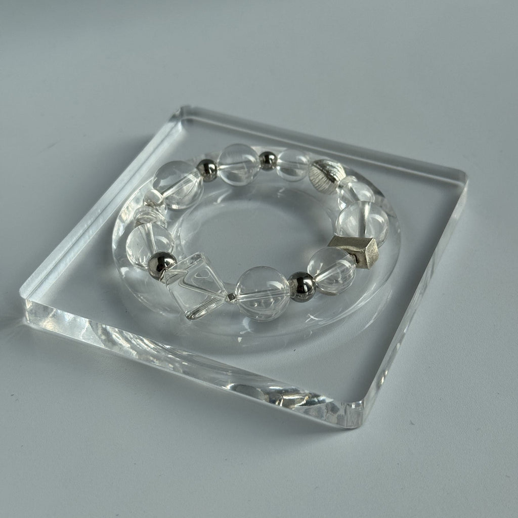 Taoist Blessed Brazilian AA Clear Quartz Bracelet, White Crystal Amulet