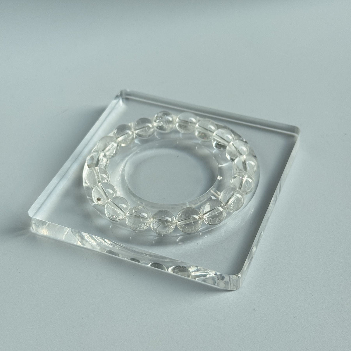 Taoist Blessed Clear Quartz Bracelet, 10mm Natural White Crystal
