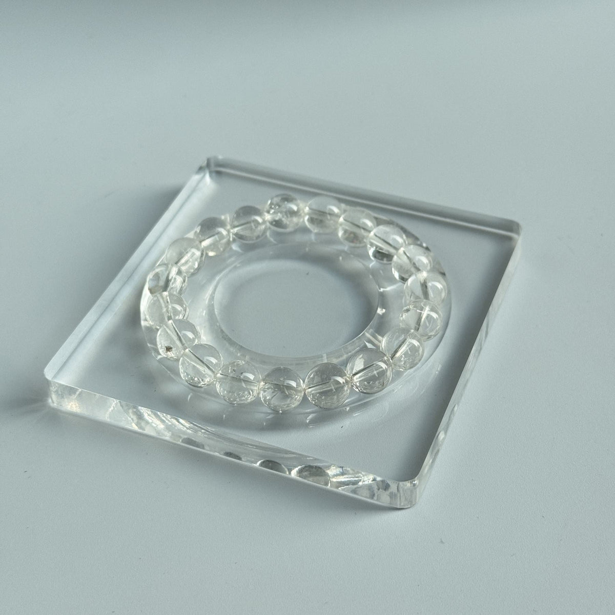 Taoist Blessed Clear Quartz Bracelet, 10mm Natural White Crystal