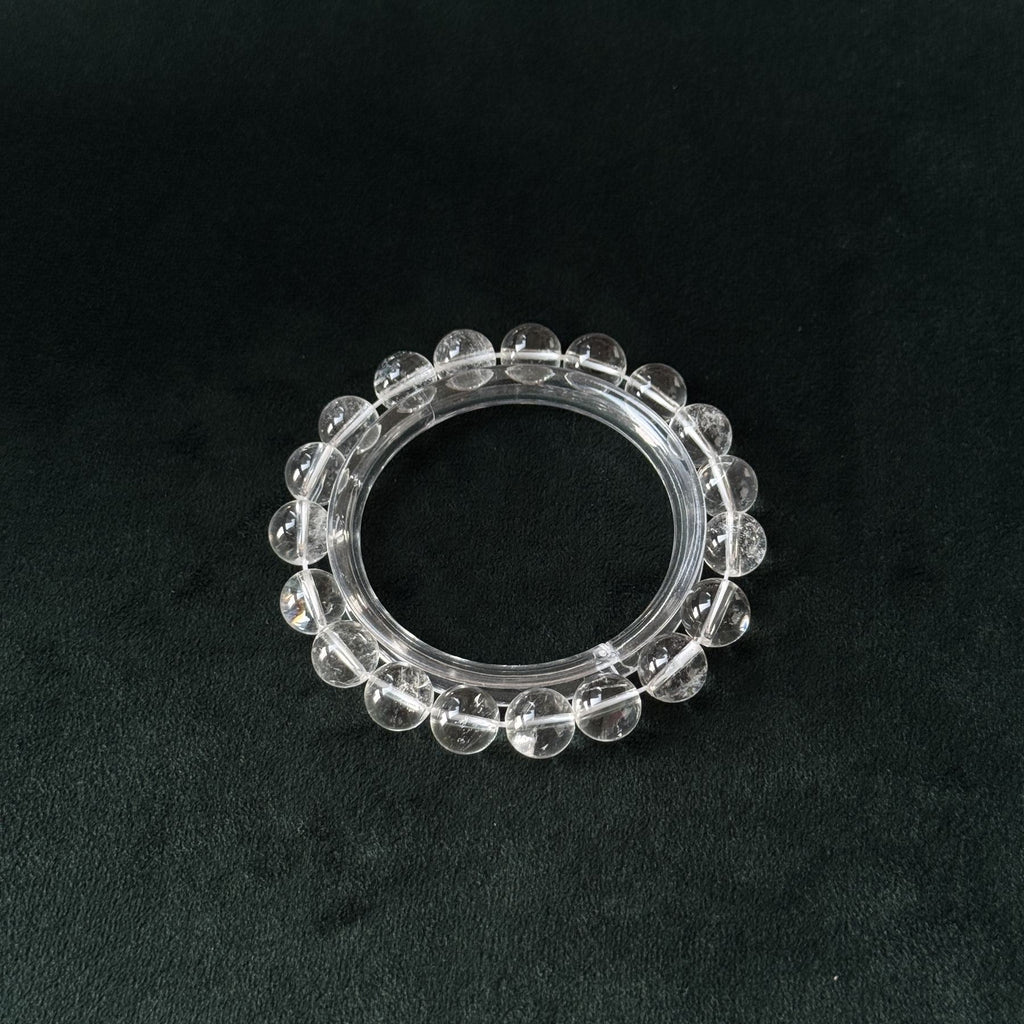 Taoist Blessed Clear Quartz Bracelet, 10mm Natural White Crystal