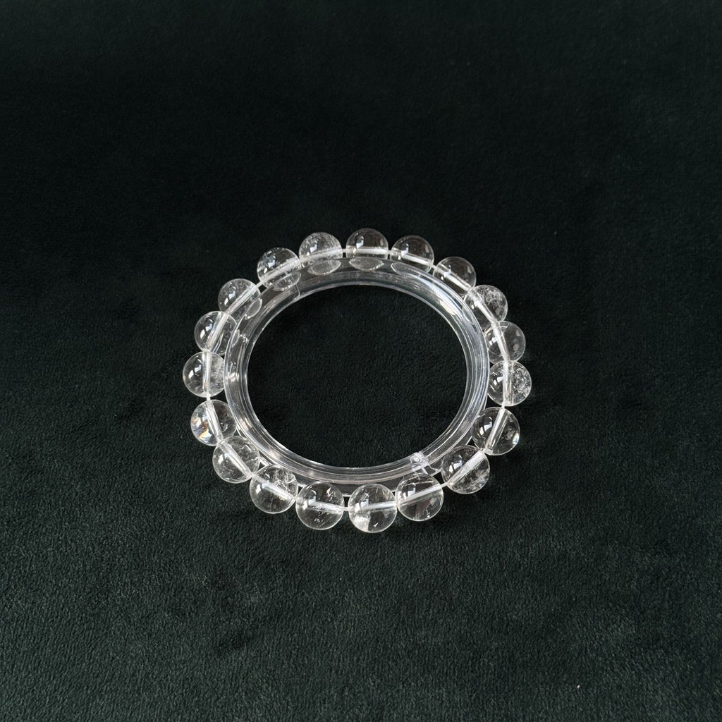 Taoist Blessed Clear Quartz Bracelet, 10mm Natural White Crystal