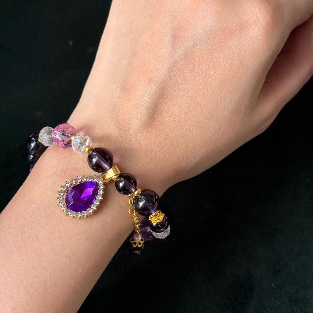 Taoist Blessed Crystal Bracelet for Mercury Retrograde, Natural Cat's Eye Aquamarine Moonstone Bracelet