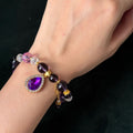 Taoist Blessed Crystal Bracelet for Mercury Retrograde, Natural Cat's Eye Aquamarine Moonstone Bracelet