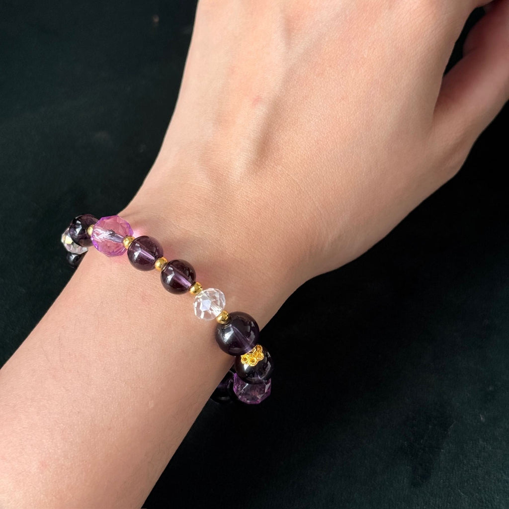 Taoist Blessed Crystal Bracelet for Mercury Retrograde, Natural Cat's Eye Aquamarine Moonstone Bracelet