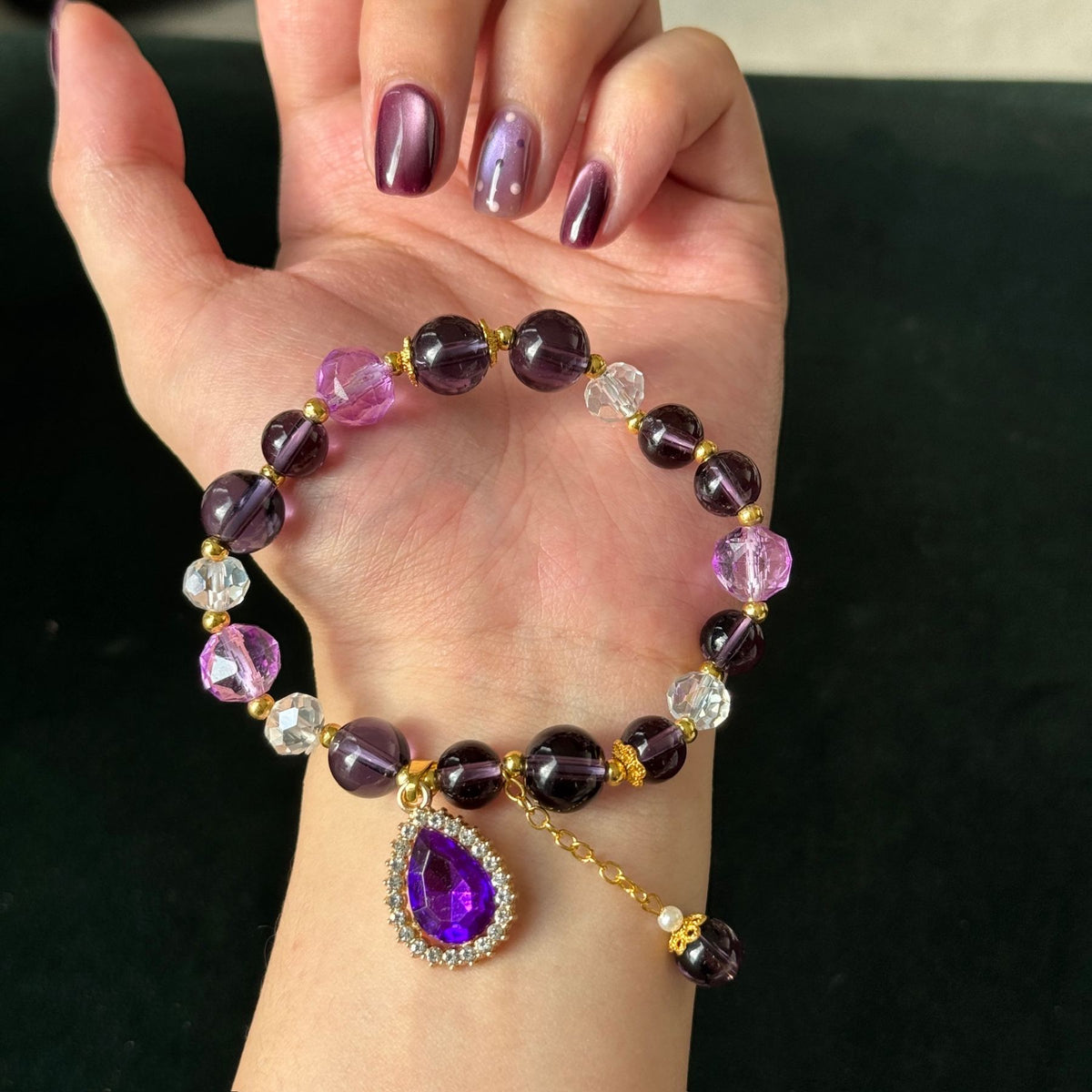 Taoist Blessed Crystal Bracelet for Mercury Retrograde, Natural Cat's Eye Aquamarine Moonstone Bracelet