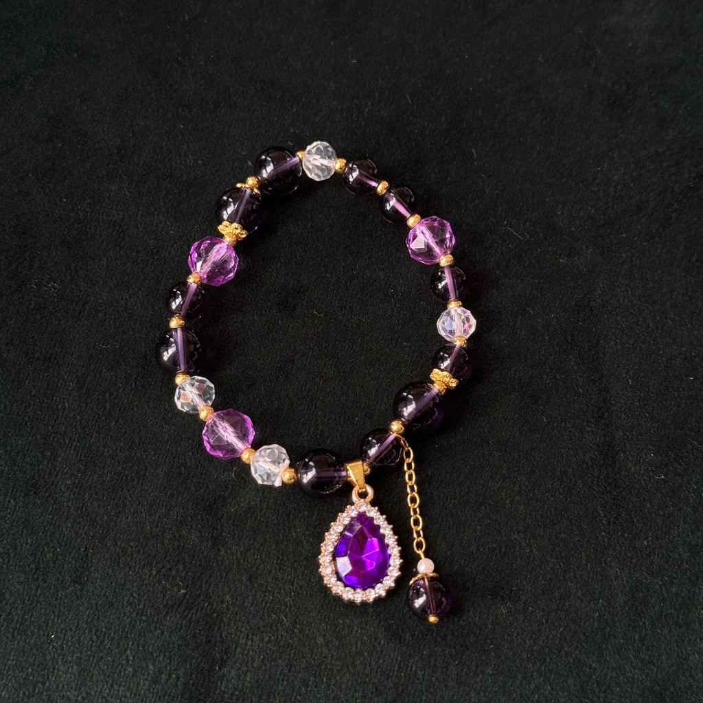 Taoist Blessed Crystal Bracelet for Mercury Retrograde, Natural Cat's Eye Aquamarine Moonstone Bracelet