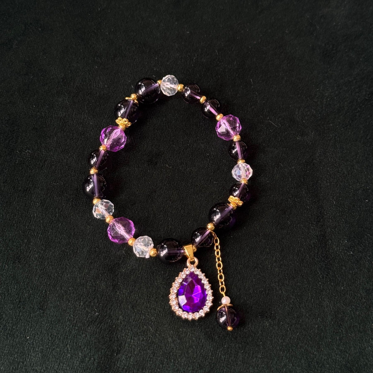 Taoist Blessed Crystal Bracelet for Mercury Retrograde, Natural Cat's Eye Aquamarine Moonstone Bracelet