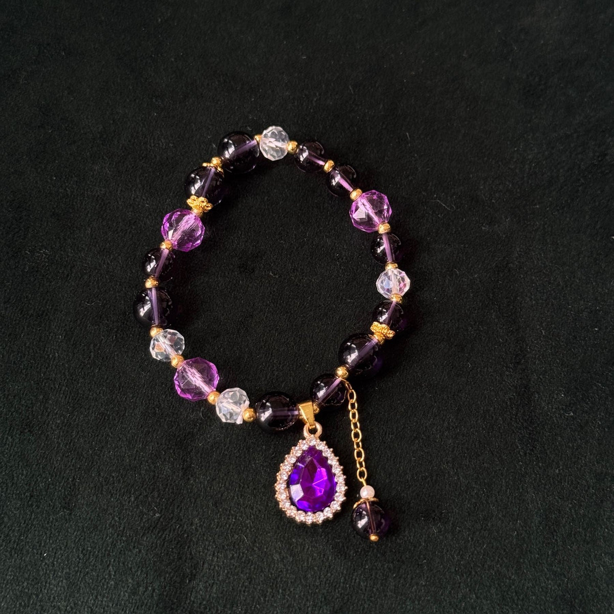 Taoist Blessed Crystal Bracelet for Mercury Retrograde, Natural Cat's Eye Aquamarine Moonstone Bracelet