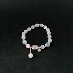 Taoist Blessed Crystal Bracelet for Mercury Retrograde, Natural Cat's Eye Aquamarine Moonstone Bracelet