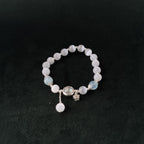 Taoist Blessed Crystal Bracelet for Mercury Retrograde, Natural Cat's Eye Aquamarine Moonstone Bracelet