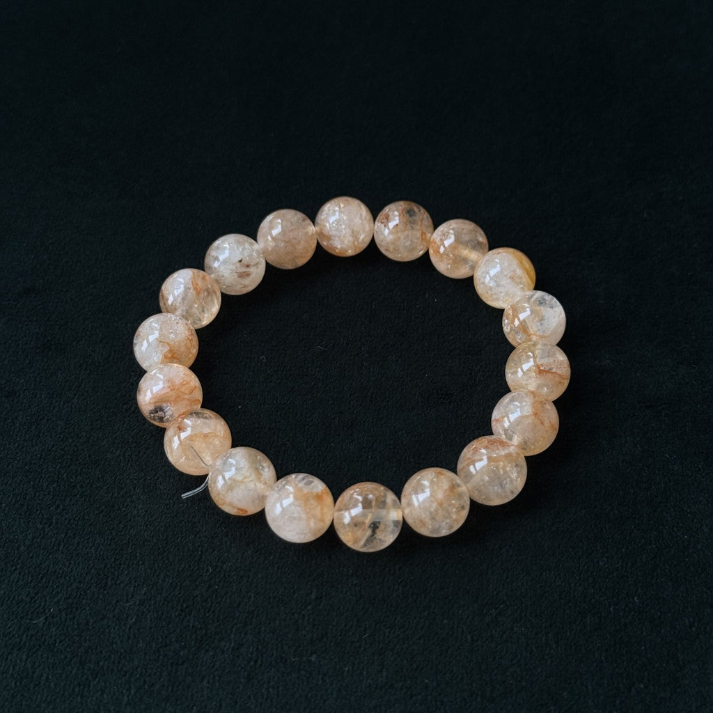 Taoist Blessed Golden Hematoid Quartz Bracelet, Vitality & Focus Amulet