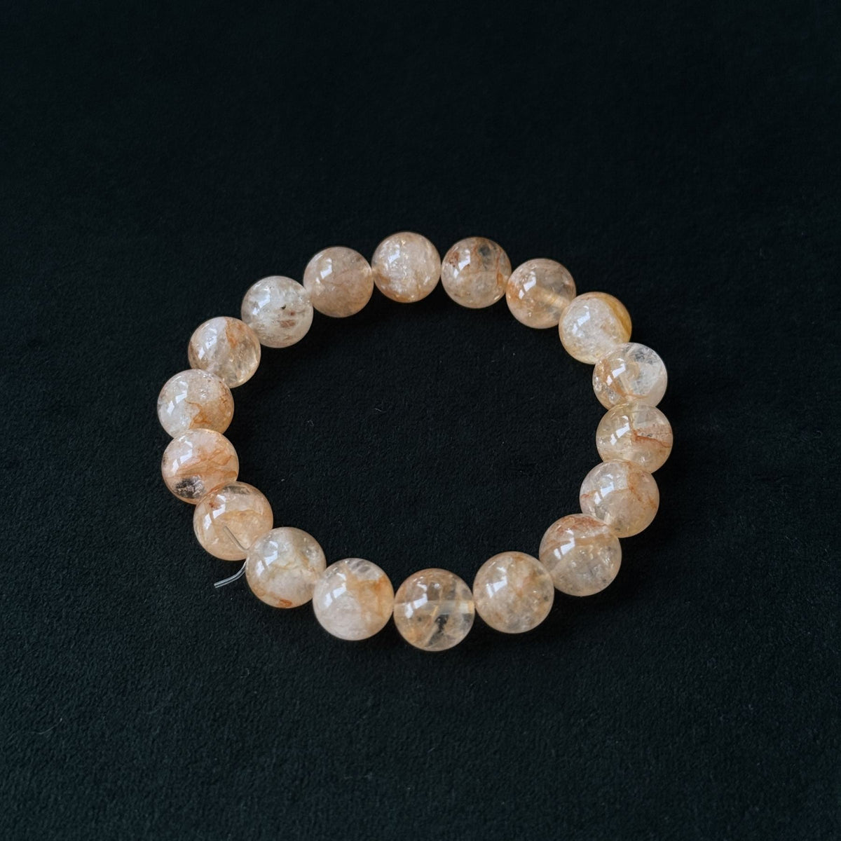 Taoist Blessed Golden Hematoid Quartz Bracelet, Vitality & Focus Amulet