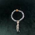 Taoist Blessed High-Vibration Asei Citrine & Clear Quartz Bracelet, Manifestation Amulet