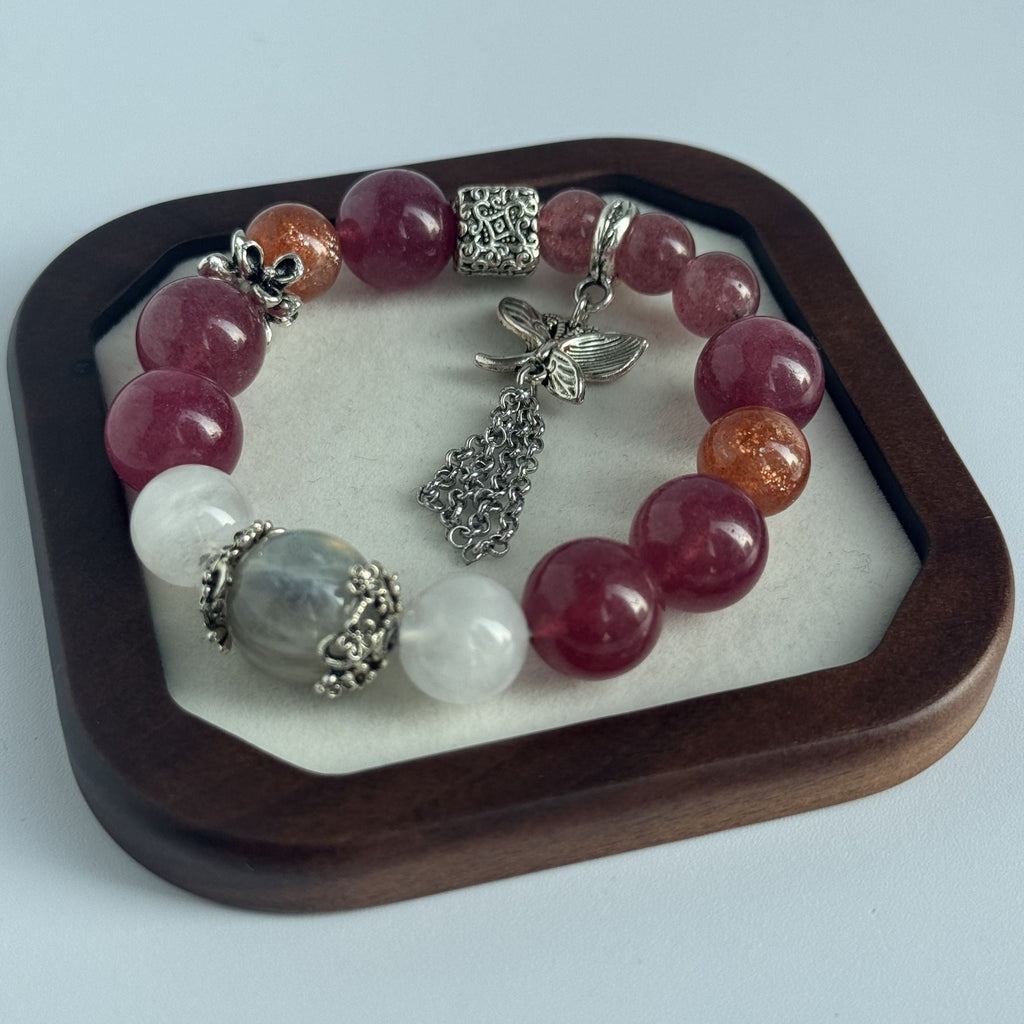 Taoist Blessed Labradorite & Moonstone Bracelet, Intuition & Transformation Amulet