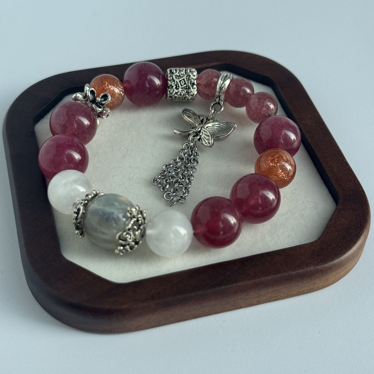 Taoist Blessed Labradorite & Moonstone Bracelet, Intuition & Transformation Amulet
